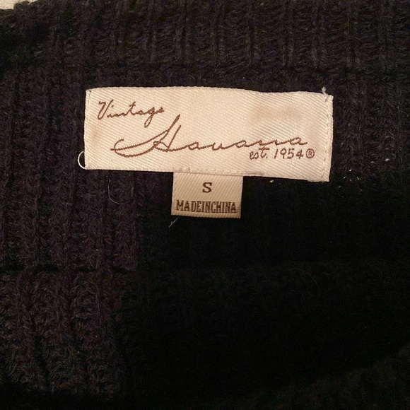 Vintage Havana Black and Red Scoop Neck Plaid Patchwork Pullover Sweater - Picture 6 of 6